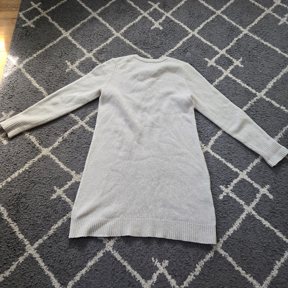 Madewell Merino Wool Long Sleeve Lace Up Front Cream Oatmeal Sweater Dress M - Picture 8 of 11